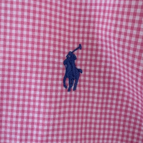 Ralph Lauren Men’s Shirt Button Down Pink White Gingham Long Sleeve Custom Fit M - Picture 4 of 15